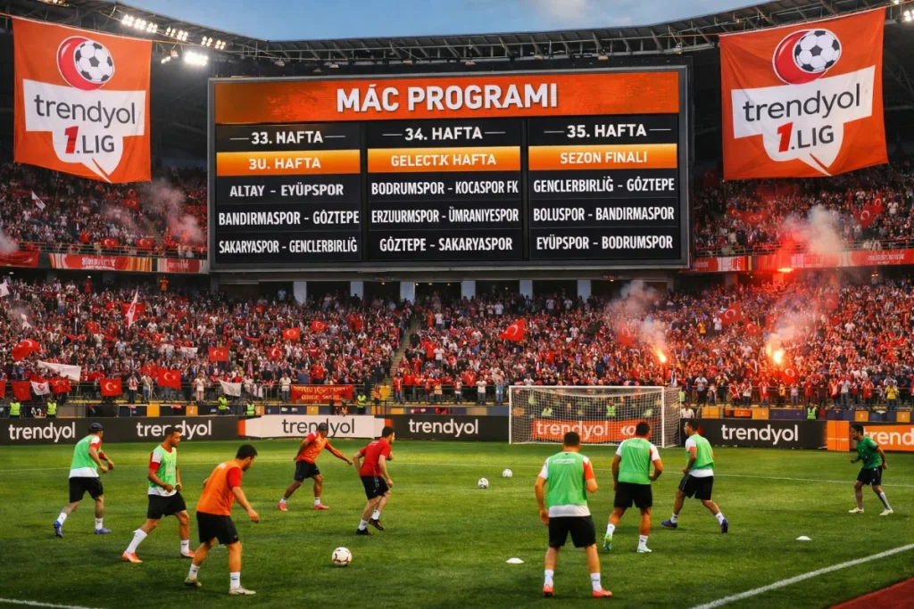 Trendyol 1. Lig 2026’nın 33, 34 ve 35. Haftalarındaki Maç Programı Belli Oldu